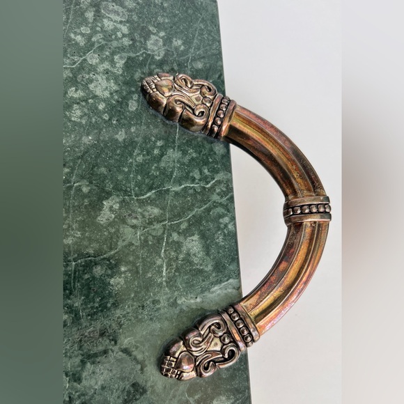 Godinger Ornate Charcuterie Cheese Marble Serving Tray Silverplate - Picture 2 of 8